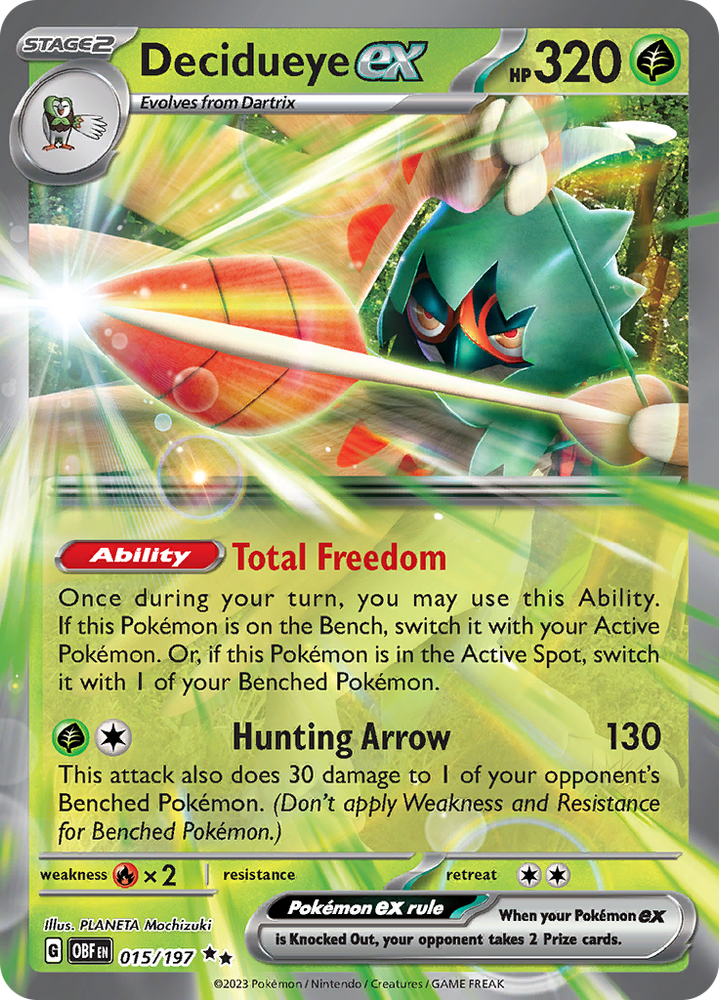 Decidueye ex (015/197) [Scarlet & Violet: Obsidian Flames] Pokémon