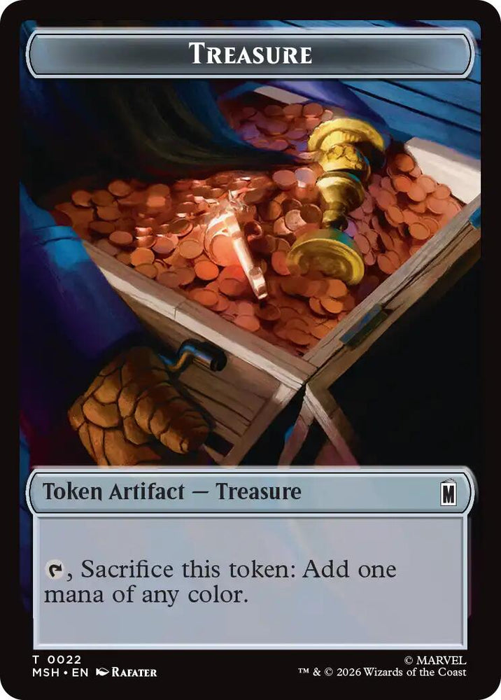 Treasure (022) // Construct (014) Double-Sided Token [Marvel Super Heroes Commander Tokens] Magic: The Gathering