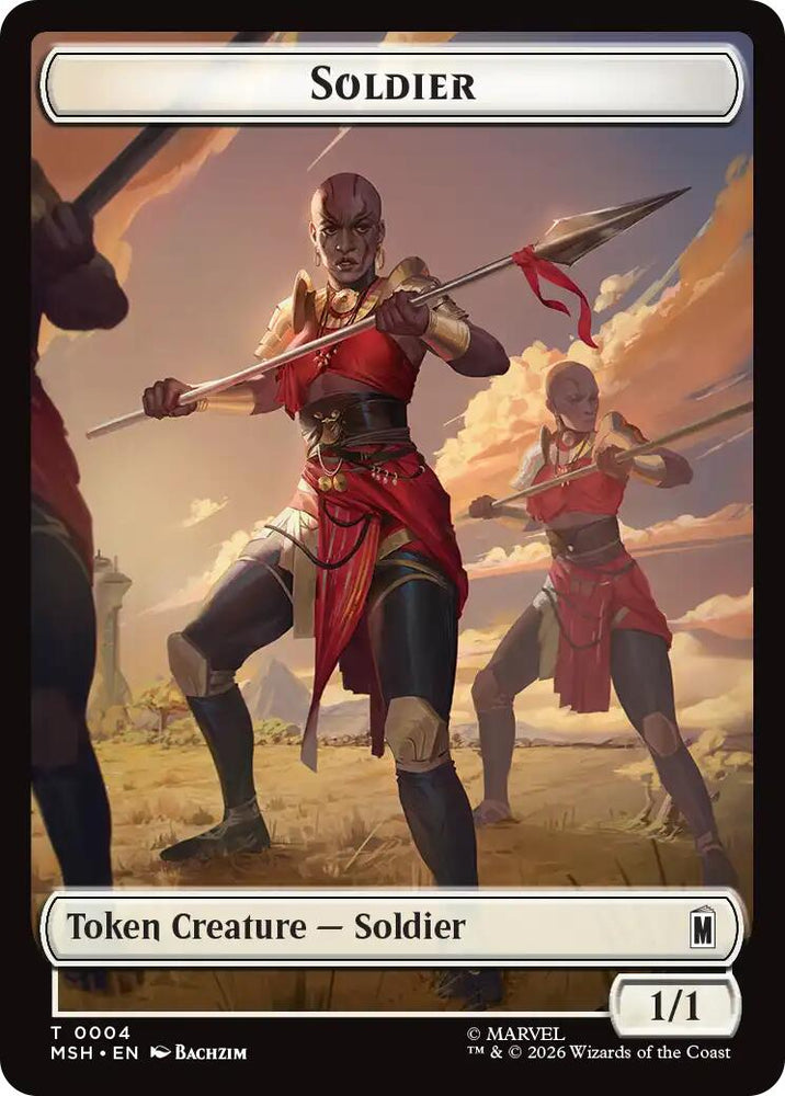 Soldier // Copy Double-Sided Token [Marvel Super Heroes Commander Tokens] Magic: The Gathering