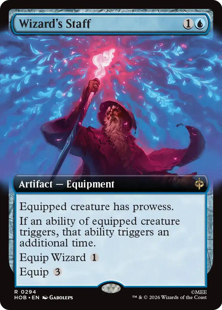 Wizard's Staff (Extended Art) [The Hobbit] Magic: The Gathering