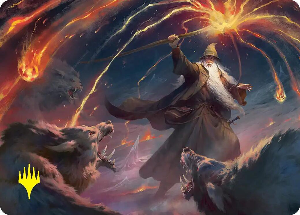 Gandalf, Shadow's Foe Art Card (Gold-Stamped) [The Hobbit Art Series] Magic: The Gathering
