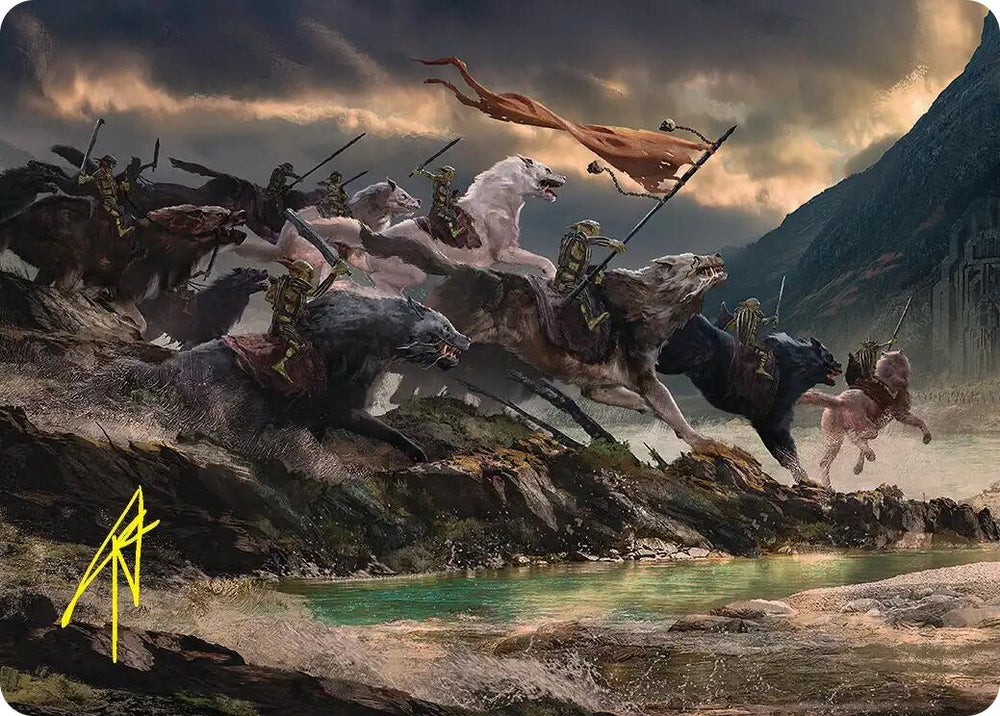 Tide of Fury and Disorder Art Card (Gold-Stamped Signature) [The Hobbit Art Series] Magic: The Gathering