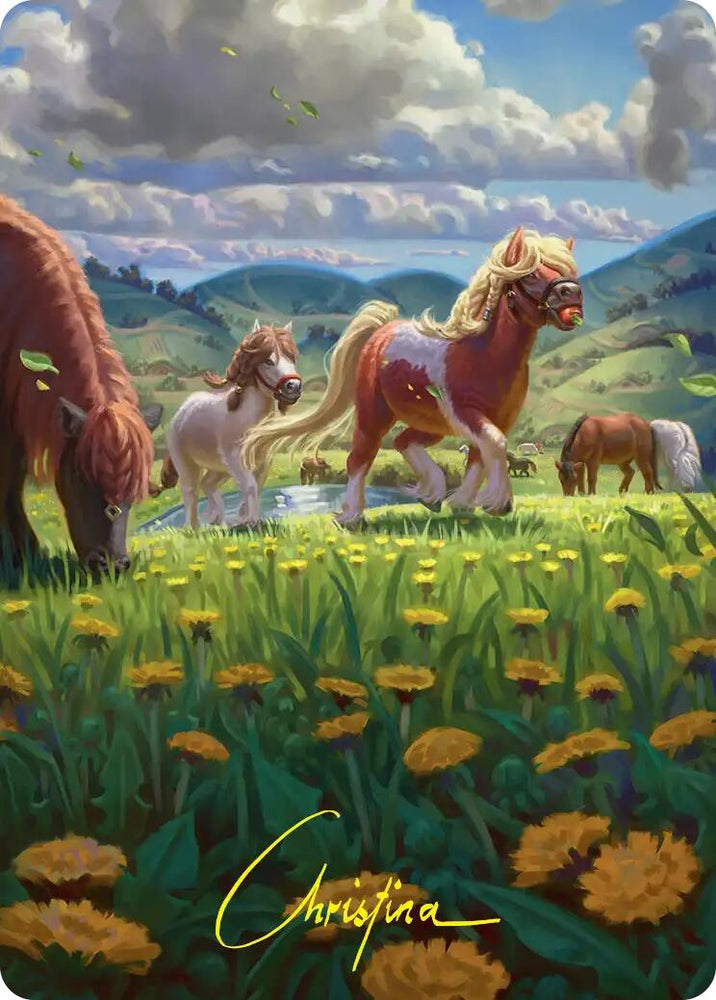 Troop of Ponies Art Card (Gold-Stamped Signature) [The Hobbit Art Series] Magic: The Gathering