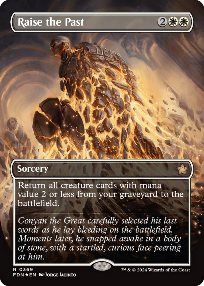Raise the Past (Borderless) (Mana Foil) [Foundations] Magic: The Gathering