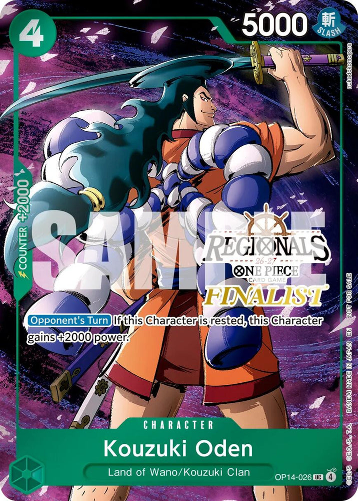 Kouzuki Oden (Regionals Finalist Card Set 26-27 Vol.2) [One Piece Promotion Cards] Bandai