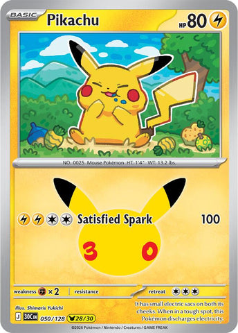 Pikachu (050/128) [Mega Evolution: 30th Celebration] Pokémon