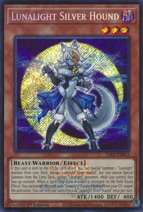 Lunalight Silver Hound (Emblazoned Secret Rare) [26LP-EN012] Secret Rare Yu-Gi-Oh!