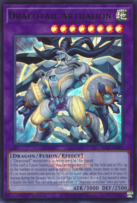 Dracotail Arthalion (Emblazoned) [26LP-EN003] Ultra Rare Yu-Gi-Oh!