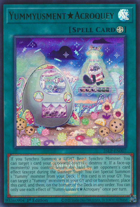 YummyusmentAcroquey (Emblazoned) [26LP-EN007] Ultra Rare Yu-Gi-Oh!