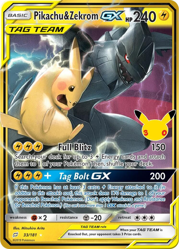 Pikachu & Zekrom GX (33/181) [Mega Evolution: 30th Celebration] Pokémon