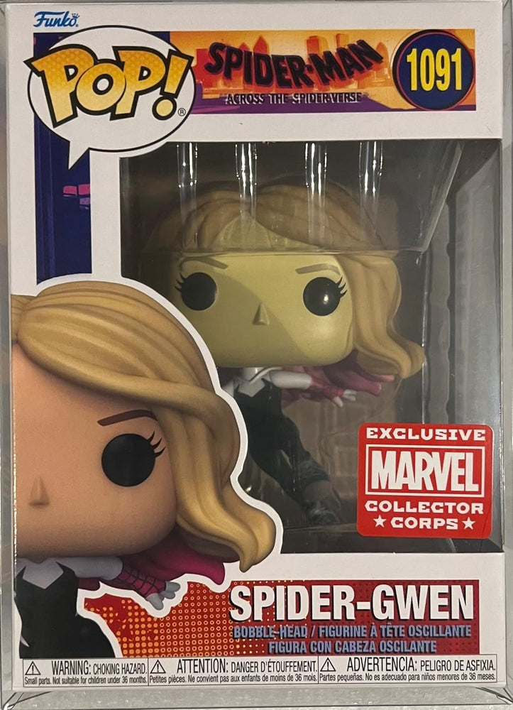 POP Spider-Man Across The Spider-Verse Marvel Collector Corps Exclusive Spider-Gwen #1091 w/ Free Acrylic CASE FUNKO