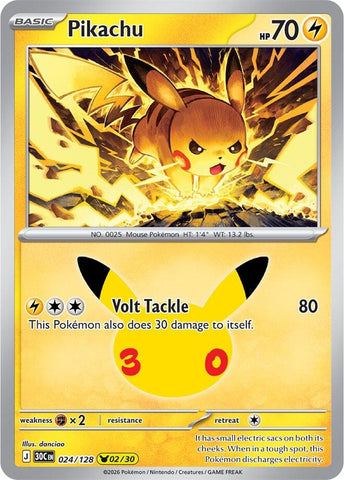 Pikachu (024/128) [Mega Evolution: 30th Celebration] Pokémon