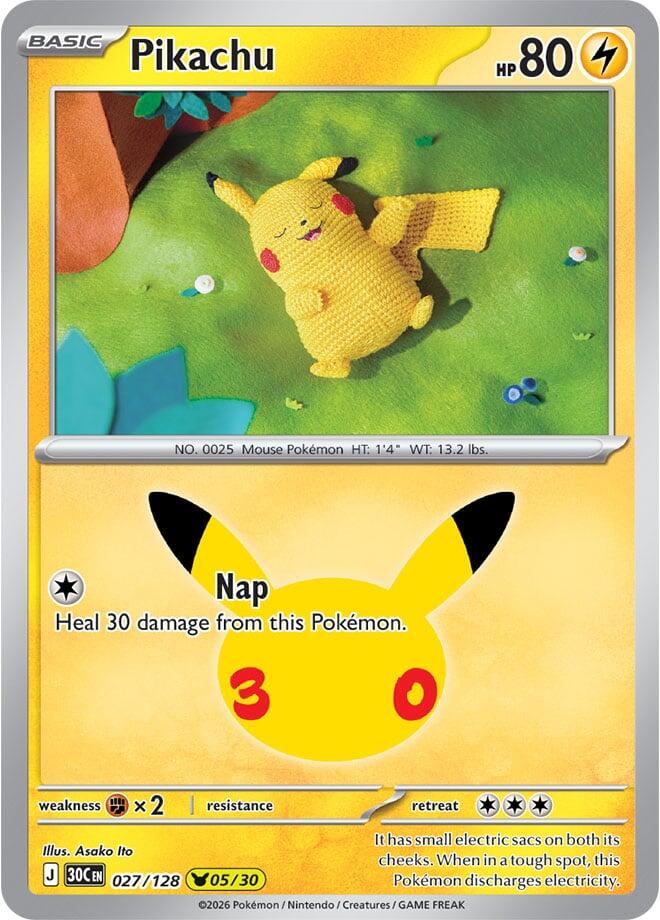 Pikachu (027/128) [Mega Evolution: 30th Celebration] Pokémon