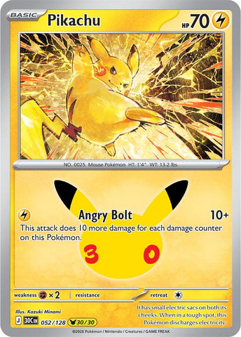 Pikachu (052/128) [Mega Evolution: 30th Celebration] Pokémon