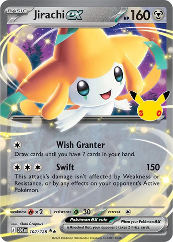 Jirachi ex (102/128) [Mega Evolution: 30th Celebration] Pokémon