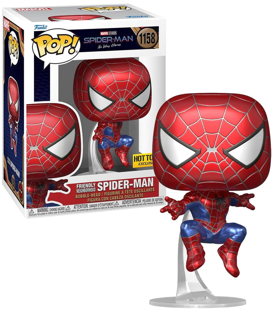 Friendly Neighborhood Spider-Man No Way Home Metallic Exclusive #1158 (Bundled with Compatible Pop Box Protector) FUNKO