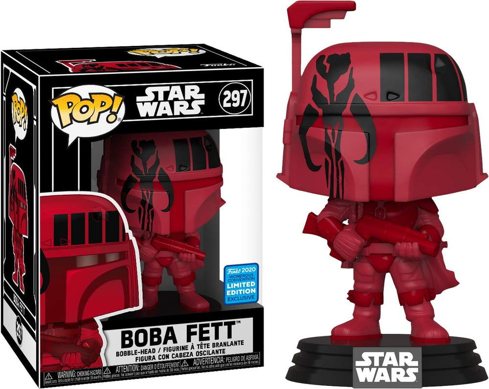 POP 2020 Wondercon Shared Exclusive Star Wars #297 Futura Boba Fett (Red) FUNKO