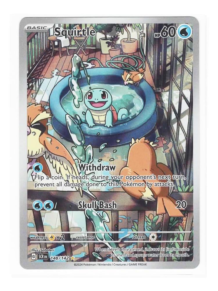 Pokemon - Squirtle 148/142 Stellar Crown - Illustration Rare IR - Foil Single Card Pokémon