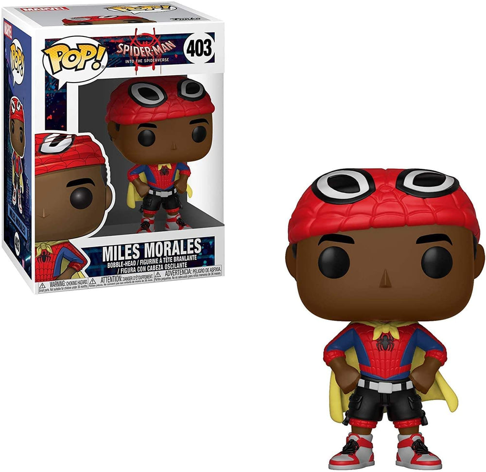 Funko Pop Marvel: Animated Spider-Man Movie Mile Morales with Cape Collectible Figure, Multicolor (33976) FUNKO