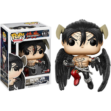 Funko Devil Jin (GameStop Exclusive): Tekken x POP! Games Vinyl Figure & 1 POP! Compatible PET Plastic Graphical Protector Bundle [#176 / 12849 - B] FUNKO