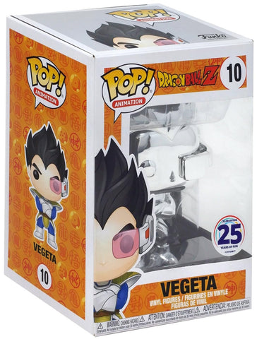 Dragon Ball Z Vegeta Silver Chrome Pop Vinyl Figure Funimation's 25th Anniversary Exclusive FUNKO