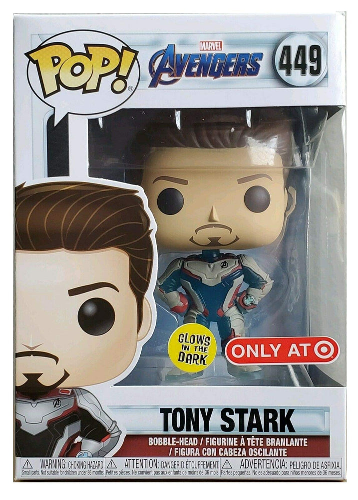 Funko Pop Avengers Endgame Tony Stark Iron Man Glow in the Dark Action Figure Red and Gold FUNKO