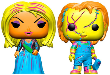 Funko Pop! Bride of Chucky: Chucky & Tiffany Blacklight Hot Topic Exclusive 2-Pack FUNKO