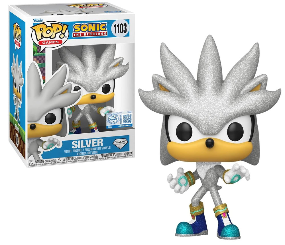 Funko Pop! Games: Sonic - Silver Diamond Glitter Nº1103 | Exclusive Collectible Vinyl Figure | Special Edition Fans & Collectors FUNKO