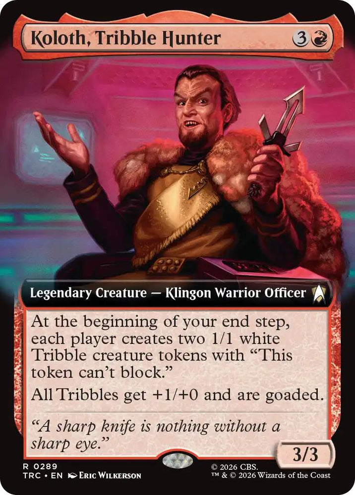 Koloth, Tribble Hunter (Extended Art) [Star Trek Commander] Magic: The Gathering
