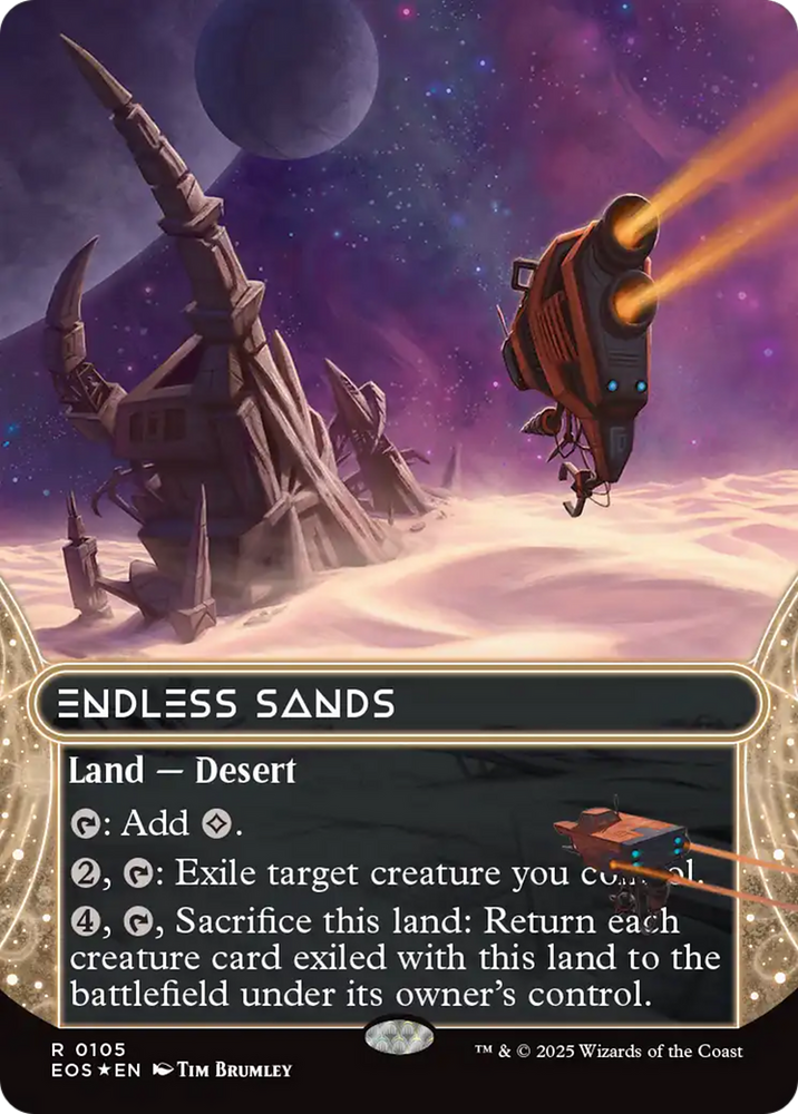 Endless Sands (0105) (Borderless) (Galaxy Foil) [Edge of Eternities: Stellar Sights] Magic: The Gathering