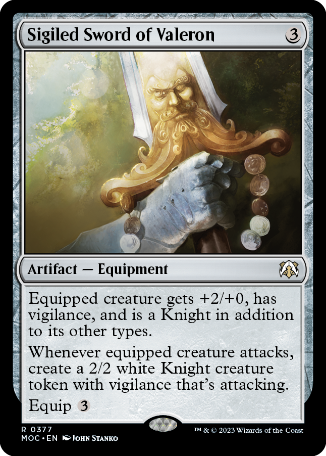 Sigiled Sword of Valeron [March of the Machine Commander] Magic: The Gathering