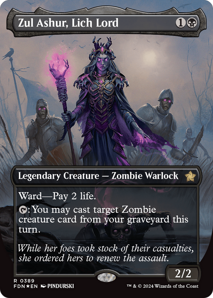 Zul Ashur, Lich Lord (Borderless) (Mana Foil) [Foundations] Magic: The Gathering