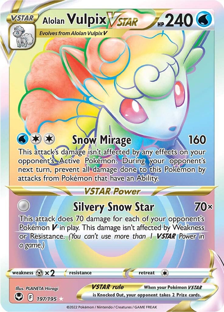 Alolan Vulpix VSTAR (197/195) [Sword & Shield: Silver Tempest] Pokémon