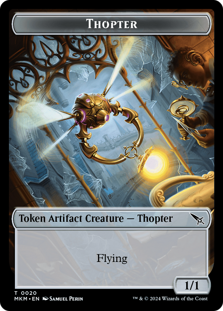 Thopter (0020) // Voja Fenstalker Double-Sided Token [Murders at Karlov Manor Tokens] Magic: The Gathering