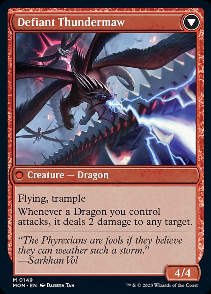 Invasion of Tarkir // Defiant Thundermaw [March of the Machine] Magic: The Gathering