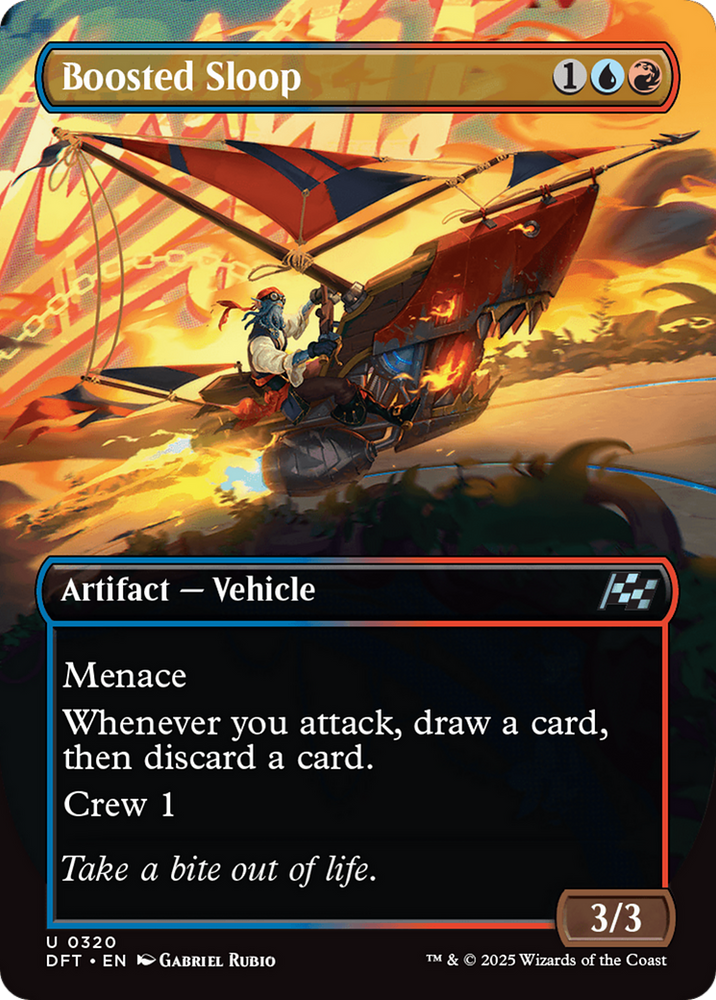 Boosted Sloop (Borderless) [Aetherdrift] Magic: The Gathering