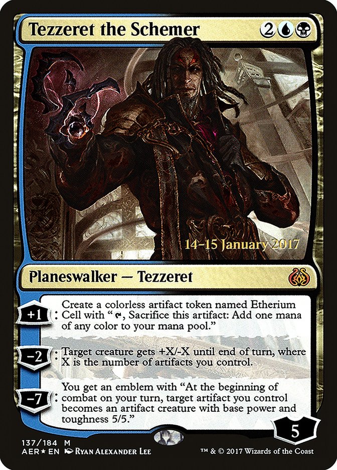 Tezzeret the Schemer [Aether Revolt Prerelease Promos] Magic: The Gathering