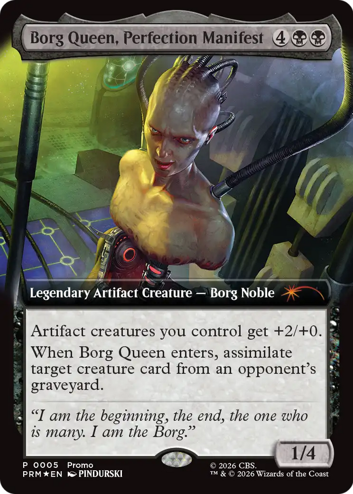 Borg Queen, Perfection Manifest (Extended Art) [Star Trek Promos] Magic: The Gathering