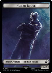 Human Rogue // Clue (0022) Double-Sided Token [Doctor Who Tokens] Magic: The Gathering