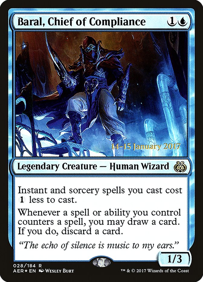 Baral, Chief of Compliance [Aether Revolt Prerelease Promos] Magic: The Gathering