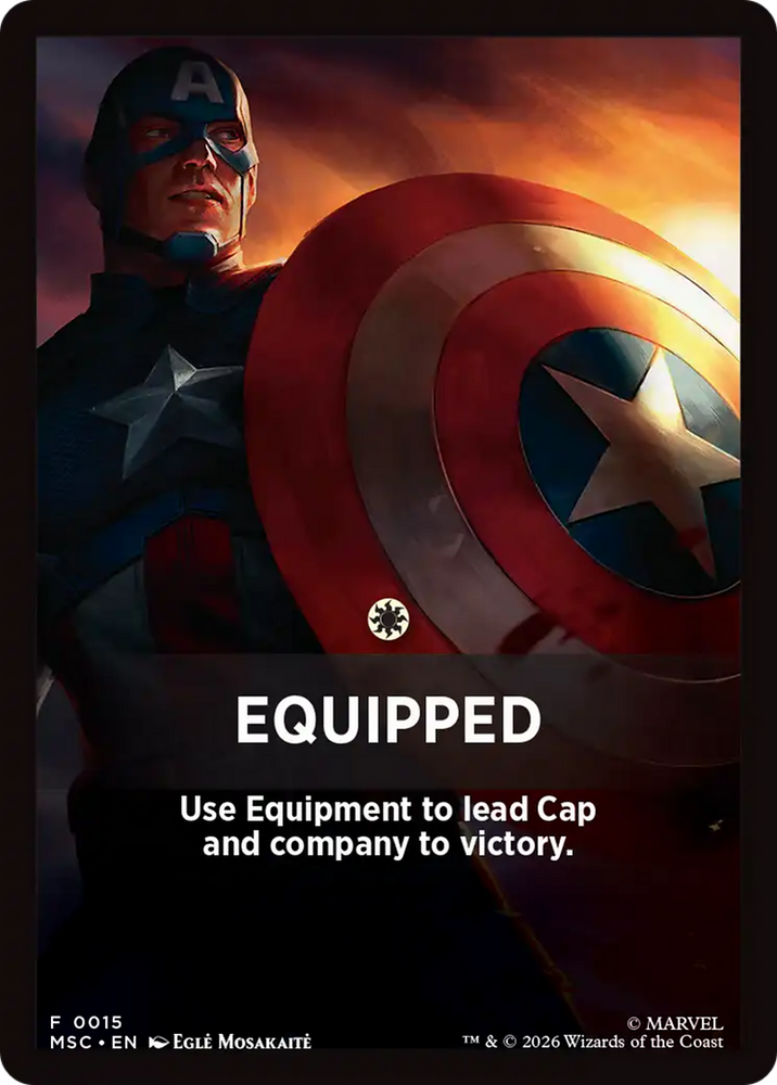 Equipped Theme Card [Marvel Super Heroes Commander] Magic: The Gathering