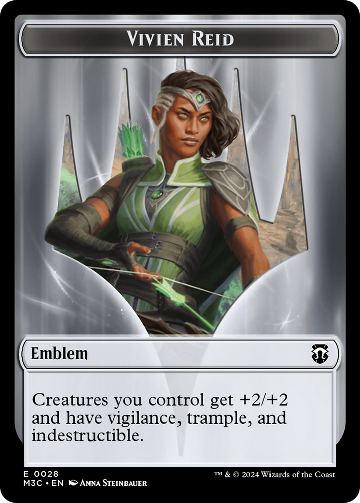Forest Dryad (Ripple Foil) // Emblem - Vivien Reid Double-Sided Token [Modern Horizons 3 Commander Tokens] Magic: The Gathering