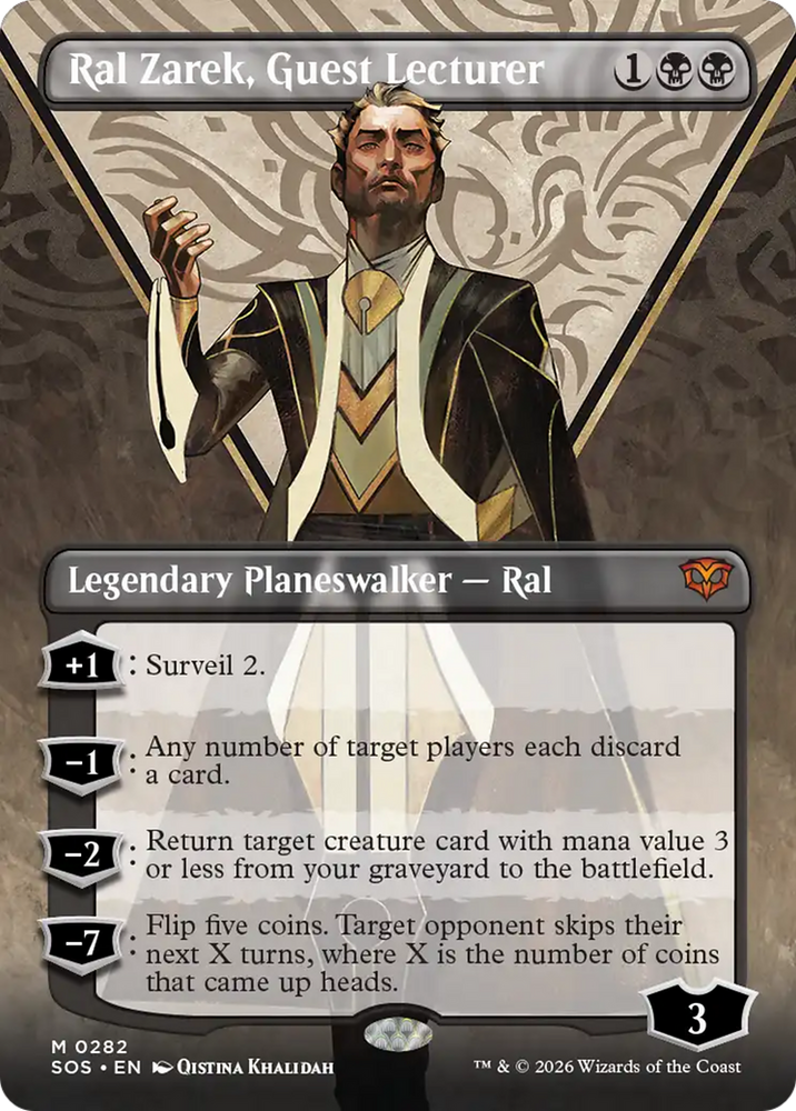 Ral Zarek, Guest Lecturer (Borderless) [Secrets of Strixhaven] Magic: The Gathering