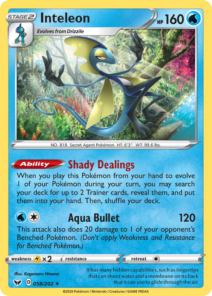 Inteleon (058/202) [Sword & Shield: Base Set] Pokémon
