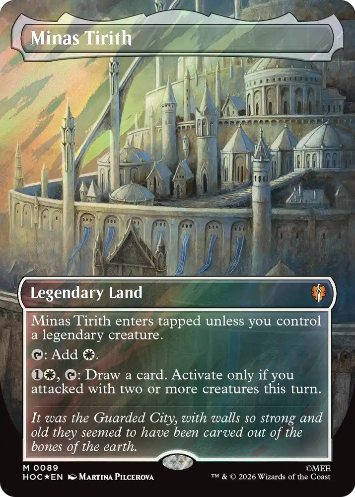 Minas Tirith (Borderless) (Surge Foil) [The Hobbit: Eternal-Legal] Magic: The Gathering