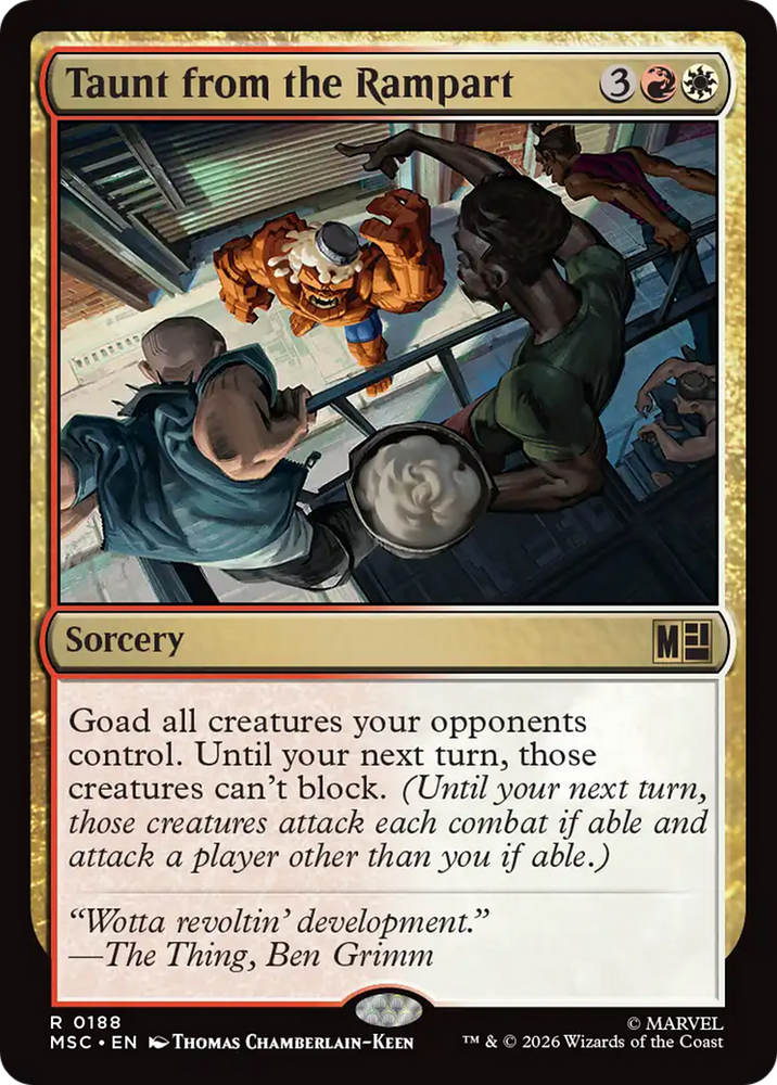 Taunt from the Rampart (Surge Foil) [Marvel Super Heroes Commander] Magic: The Gathering