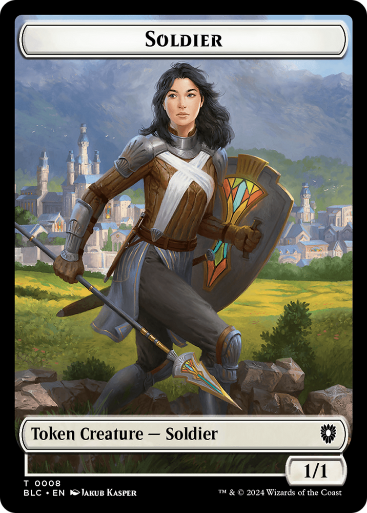 Human // Soldier Double-Sided Token [Bloomburrow Commander Tokens] Magic: The Gathering