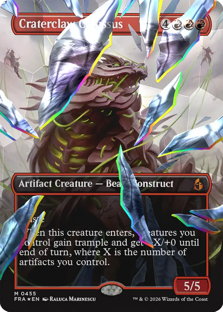 Craterclaw Colossus (Borderless) (Facet Foil) [Reality Fracture] Magic: The Gathering