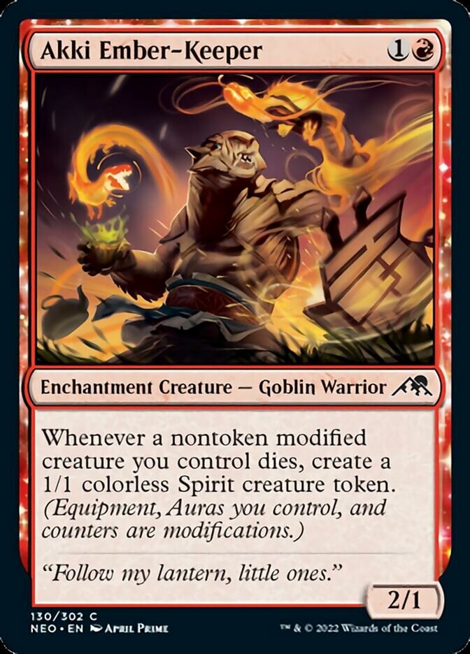 Akki Ember-Keeper [Kamigawa: Neon Dynasty] Magic: The Gathering