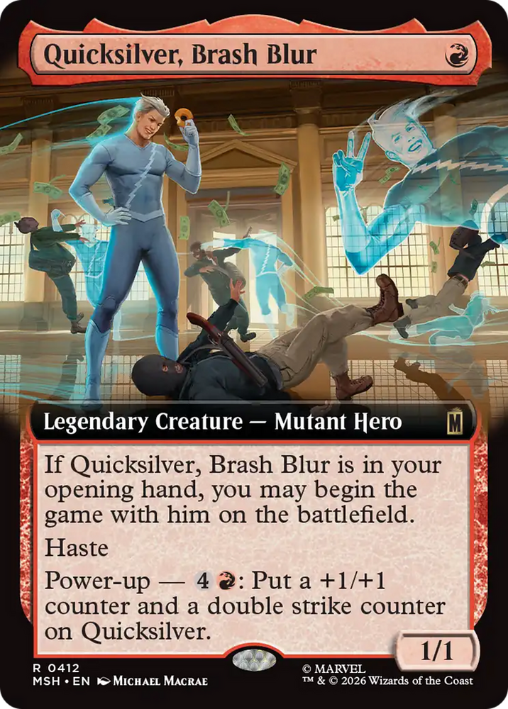 Quicksilver, Brash Blur (Extended Art) [Marvel Super Heroes] Magic: The Gathering